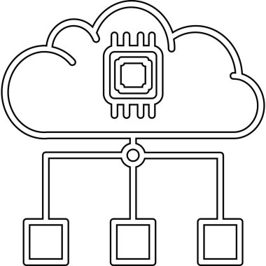 bulut hesaplama vektörü simgesi