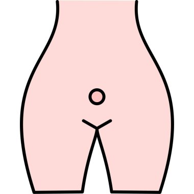 Büyük pembe beyaz bir kadının vektör karikatürü.