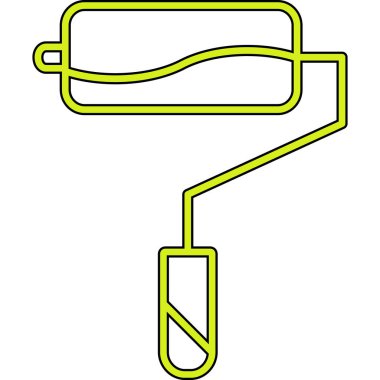 Karikatür sarı ve kancanın yeşil simgesinin vektör çizimi