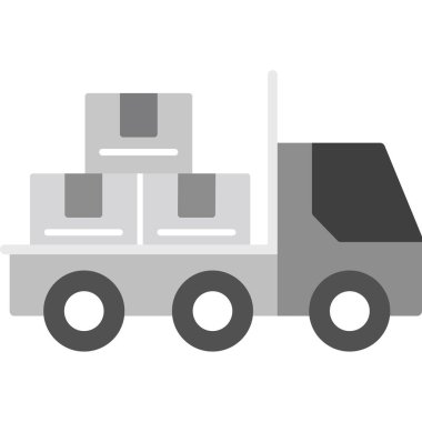 Kargo konteyner düz vektör simgesi