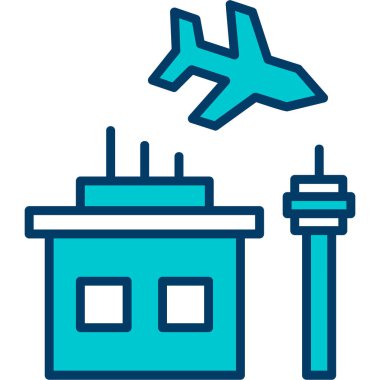 Havaalanı simgesi, vektör illüstrasyonu