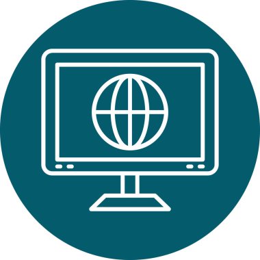 - İnternet. Web simgesi basit illüstrasyon