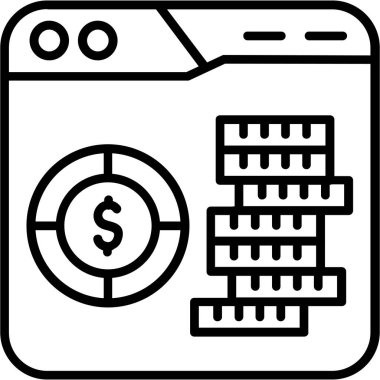 Para simgesi, basit vektör çizim