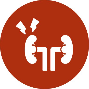 Beyaz arkaplanı olan kırmızı ve sarı bir ikonun vektör çizimi