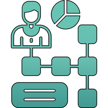 Dizüstü bilgisayarı olan bir adamın vektör çizimi