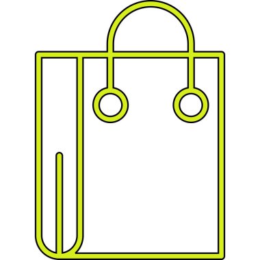 Alışveriş poşeti ikonu. Beyaz arkaplanda izole edilmiş web tasarımı için alışveriş çantası vektör simgesi taslağı