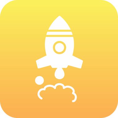 Roket simgesi, basit vektör çizim