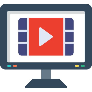 Monitör ekran vektör illüstrasyon tasarımına sahip video oynatıcı