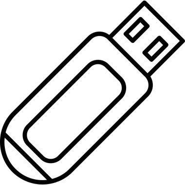 usb flash disk simgesi, vektör illüstrasyonu