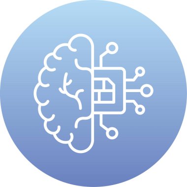 beyin ikonu vektör illüstrasyonu