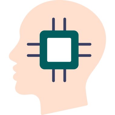 Beyin. Web simgesi basit illüstrasyon