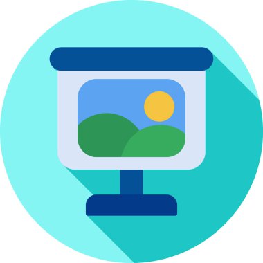 Monitör. Web simgesi basit illüstrasyon