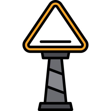 Trafik konisi simgesi. beyaz üzerinde izole edilmiş koni yol koni vektör simgesi rengi