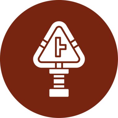 Kırmızı ve beyaz simgenin vektör illüstrasyonu