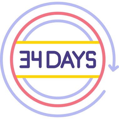 Simgeye gitmek için 4 gün, vektör illüstrasyonu