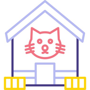 Kedi. Web simgesi basit illüstrasyon