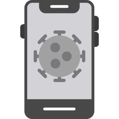 Virüs ikonlu akıllı telefon. vektör