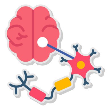 Düz stil insan beyni simgesi