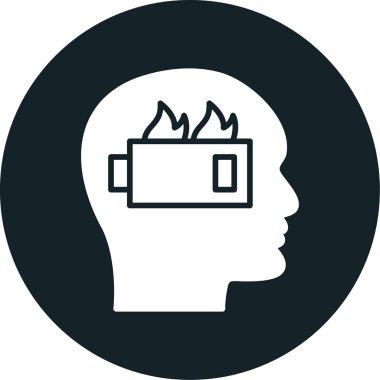 İnce bir ateş vektör simgesine sahip beyin