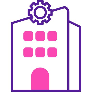 Fabrika. Web simgesi basit illüstrasyon