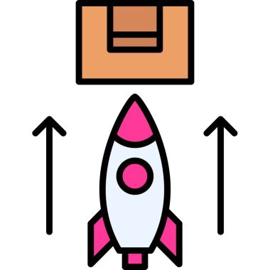 roket ikonu vektör illüstrasyonu