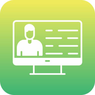 Dizüstü bilgisayar simgesi olan adamın vektör illüstrasyonu