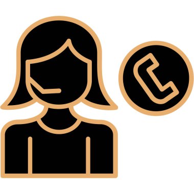 Çağrı merkezi simgesi, düz biçim