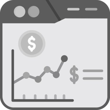 Finansal iş ikonu. resim biçimi gri düğme, gri ve gri renkler üzerinde düz simge simgesidir..