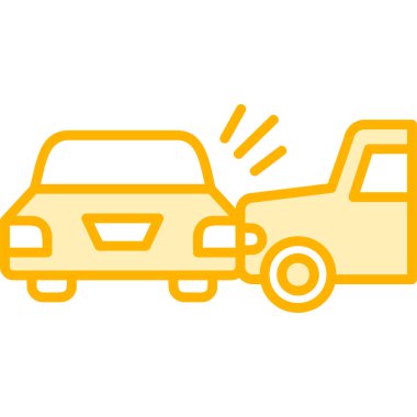 araba kazası ikon vektör çizimi tasarımı