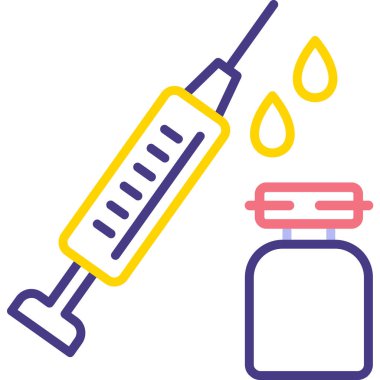 şişe ve aşı ikonu vektör çizimi