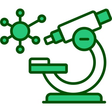 Mikroskop simgesi. Web için mikroskop vektör simgelerinin özet çizimi