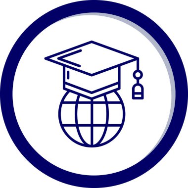 Mezuniyet şapka simgesi. vektör çizim