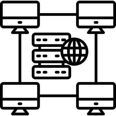 genel ağ simgesi, vektör illüstrasyonu