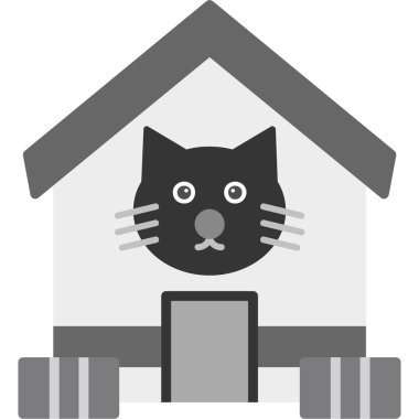 Hayvan evi simgesi düz stil