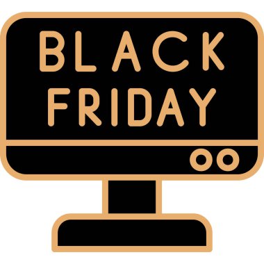 Kara Cuma simgesi, basit vektör illüstrasyonu