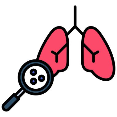 Akciğer ikonu. Web için akciğer vektör simgelerinin özet çizimi