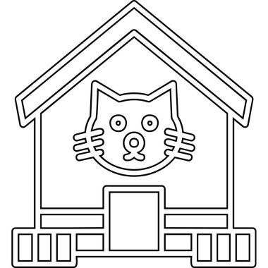 Kedi evi simgesi, anahat stili