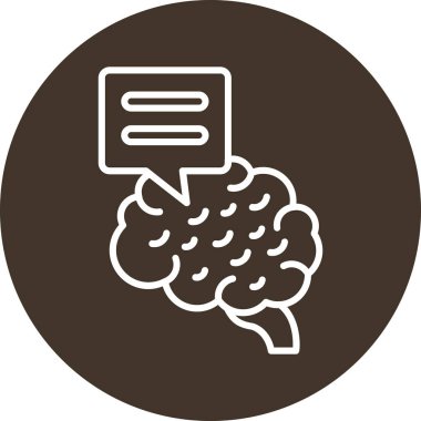 Beyin. Web simgesi vektör illüstrasyonu