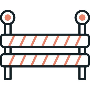 Bariyer renkli vektör simgesi