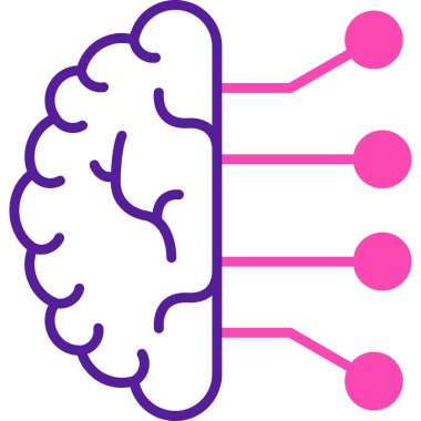 Beyin. Web simgesi basit illüstrasyon