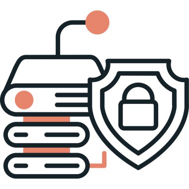 Güvenli veriler. Web simgesi vektör illüstrasyonu