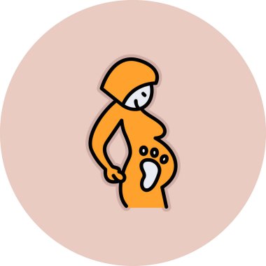 Hamile şapka ikonu olan bebek, beyaz arkaplanda izole edilmiş vektör illüstrasyonu