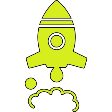 Roket. Web simgesi basit illüstrasyon