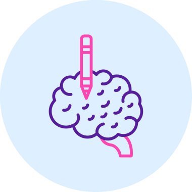 Test edilmiş beyin. Web simgesi basit illüstrasyon