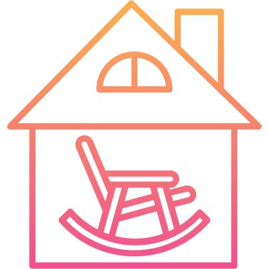 Tek ev simge vektör çizim