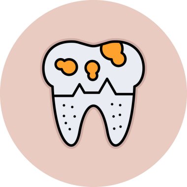 Bir diş simgesinin vektör illüstrasyonu