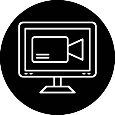 Bir video simgesinin vektör illüstrasyonu