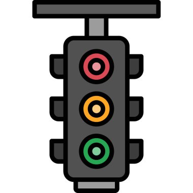 Trafik ışığı simgesi, basit vektör illüstrasyonu