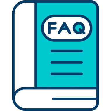 Beyaz arkaplanda izole edilmiş faq simgesi vektörü, şeffaf imzaya yardım