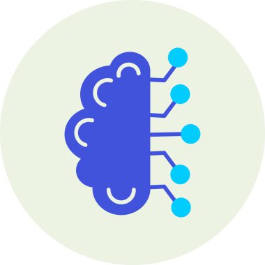 Beyin. Web simgesi basit illüstrasyon